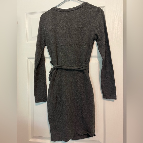 DYNAMITE- long sleeve grey wrap dress - Picture 2 of 3
